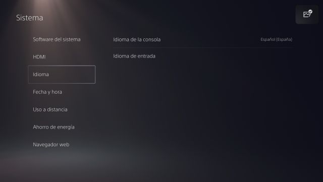 Langue PS5
