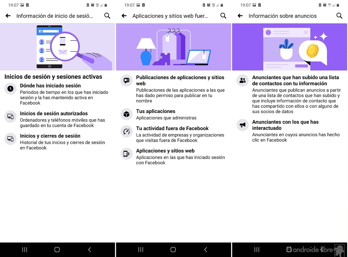 Facebook repense ses paramètres de confidentialité: de nouvelles sections pour accéder à vos données 3 Facebook nouvelle interface de données personnelles 2