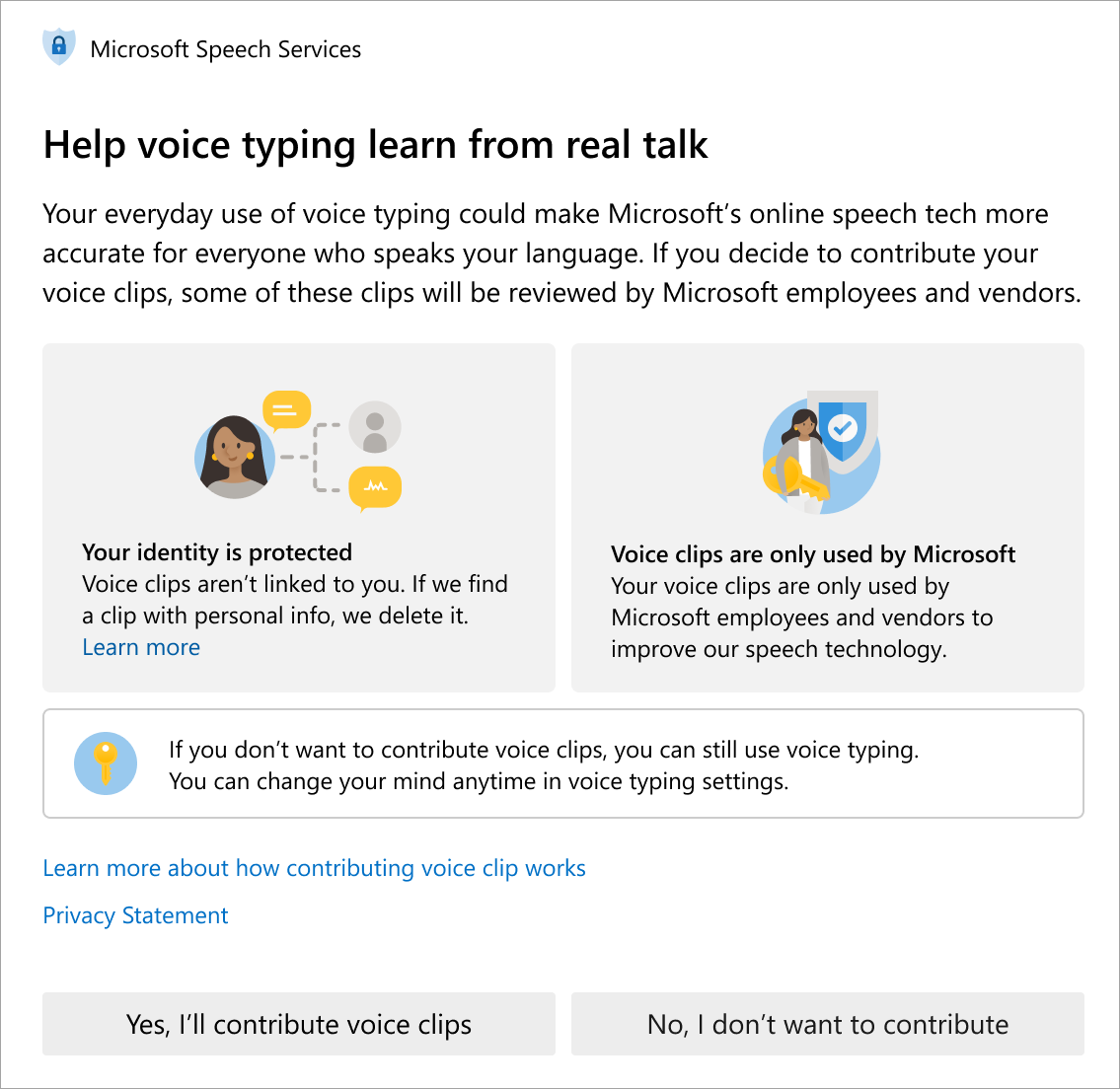 Connaître en détail l'utilisation des données que Microsoft collecte à votre sujet 2 Nouvelles informations de confidentialité audio de Microsoft