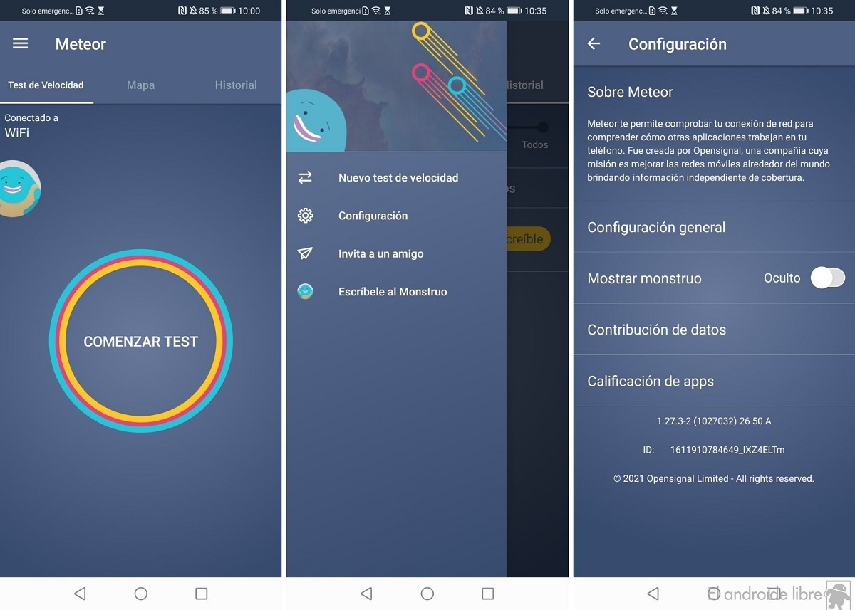 La meilleure application pour mesurer la vitesse de votre connexion Internet sur votre mobile: Meteor 3 Interface Meteor