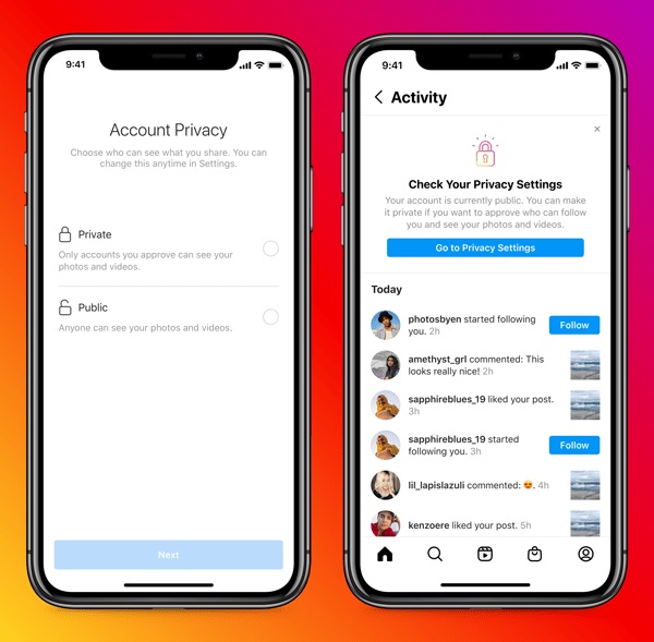 Instagram protégera les mineurs avec ses nouvelles fonctions 3 Jeunes comptes privés Instagram