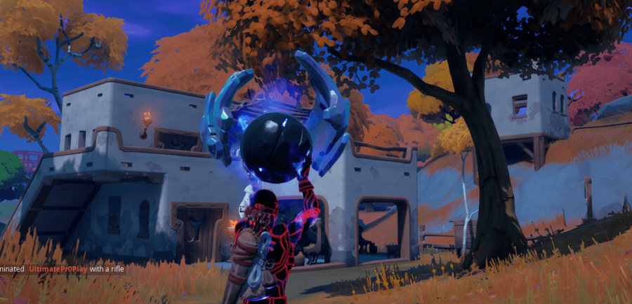 Comment obtenir les bottes de saut Mythic Spire dans Fortnite Chapter 2 Season 6 3 Un personnage portant un artefact de flèche dans Fortnite.