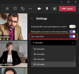 Adieu les réunions interminables dans Microsoft Teams 2 La limite de temps dans Teams