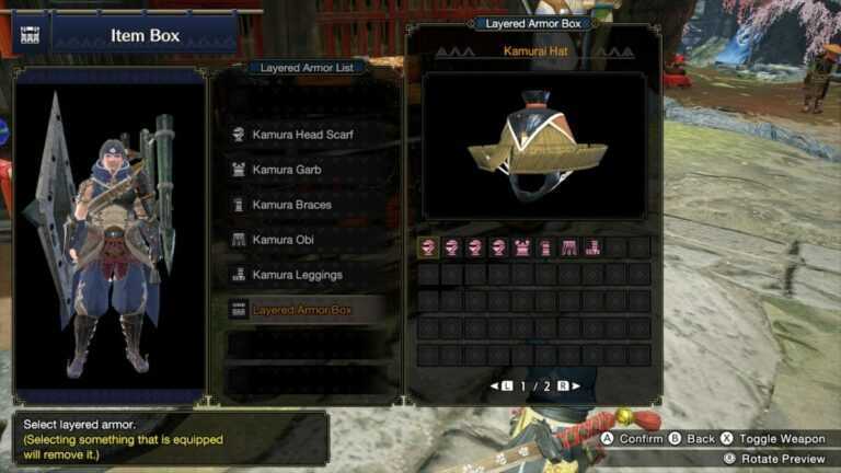 Comment équiper l'armure en couches dans Monster Hunter Rise 25 Comment équiper l'armure en couches dans Monster Hunter Rise