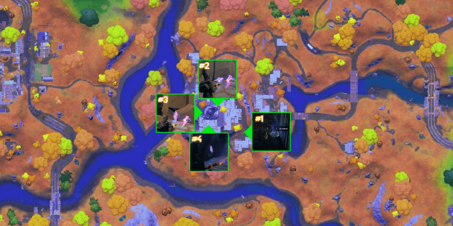 Comment revêtir le déguisement et frapper trois cristaux résonnants dans Fortnite | Guide des défis de Tarana et Raz Spire 2 Les emplacements de cristal pour Raz.