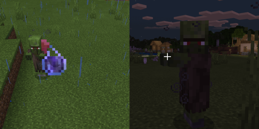 Comment soigner un villageois zombie dans Minecraft 2 Un villageois zombie sous l'effet de faiblesse.