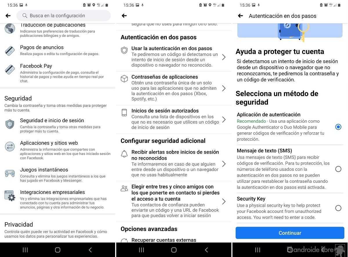 Facebook améliore la vérification en deux étapes sur Android avec la prise en charge des clés de sécurité 2 Clé de sécurité Facebook Android