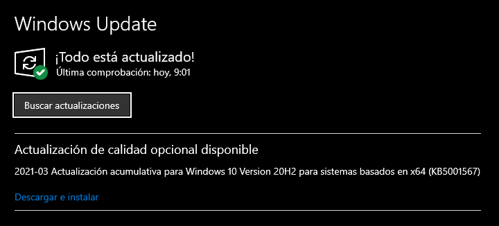 La mise à jour Windows 10 KB5001567 corrige l'écran bleu lors de l'impression 3 Mise à jour Windows 10 KB5001567