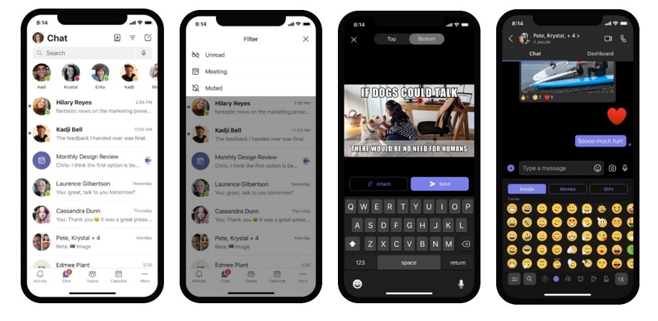 Microsoft Teams pour iOS et Android sera mis à jour avec un nouveau design et de nouvelles fonctions 2 Nouvelle conception des applications Microsoft Teams