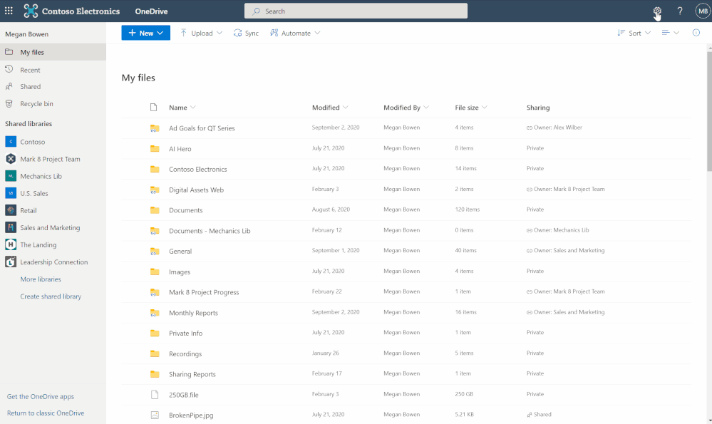 Voir toutes les actualités OneDrive du mois de février 2 Le nouveau thème sombre pour OneDrive