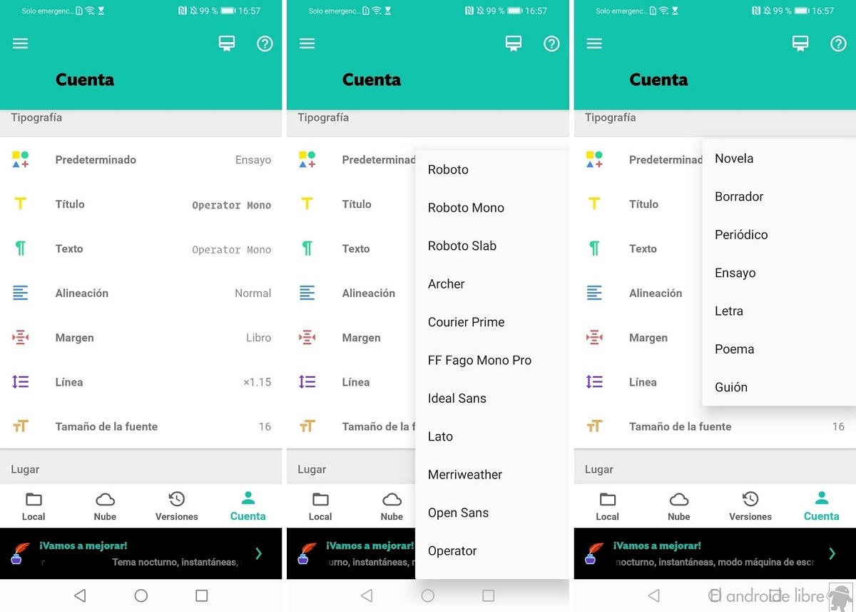 Un éditeur de texte minimaliste pour les écrivains créatifs: JotterPad 4 Préférences du JotterPad