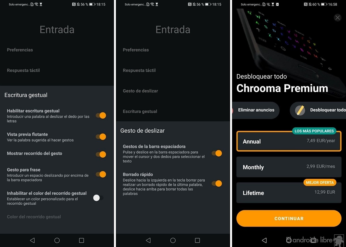 Le clavier le plus personnalisable pour les téléphones Android: c'est Chrooma 3 Gestes Chrooma