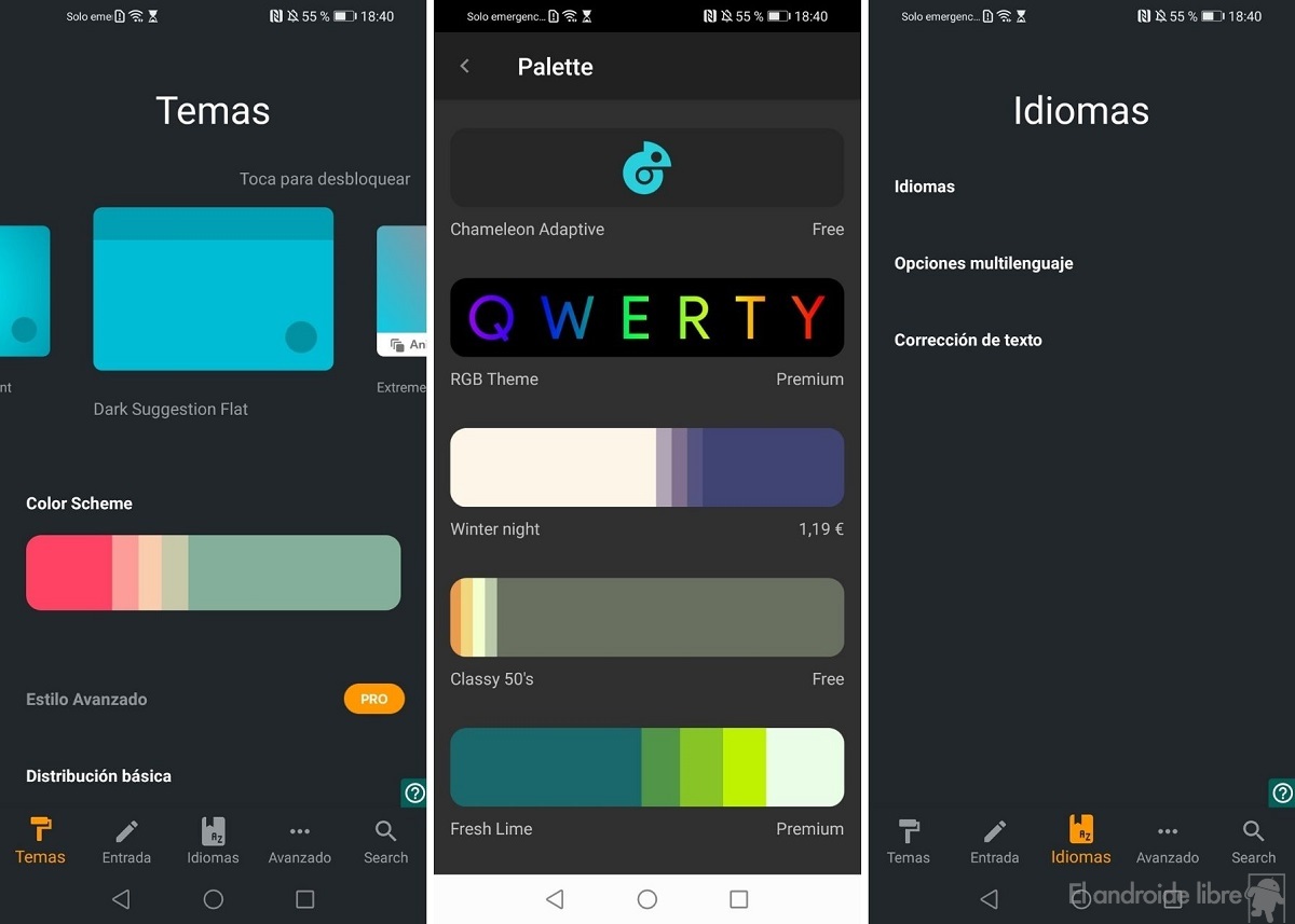 Le clavier le plus personnalisable pour les téléphones Android: c'est Chrooma 4 Thèmes et couleurs Chrooma