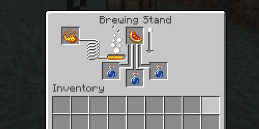 Guide de brassage et de potions Minecraft | Toutes les recettes de potions Minecraft 4 Brassage avec du melon brillant dans Minecraft.