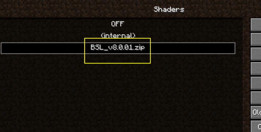 Comment installer des shaders BSL dans Minecraft 5 Sélectionnez BSL Shaders dans le dossier shaderpacks.