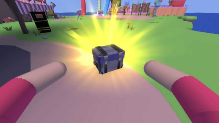 Comment obtenir Crate Drop d'AJ Striker dans Human Simulator »wiki utile Champions du métaverse Roblox 1 Grabbing AJs drop crate in Human Simulator.