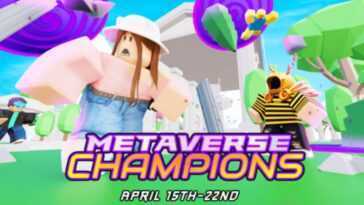 Comment obtenir le paquet secret de Sparks Kilowatt dans l'île de Dieu | Champions du métaverse Roblox 17 Metaverse Champions promo for God's Island.