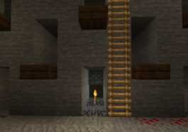 Diamon Ore in a Strip Mine in Minecraft.