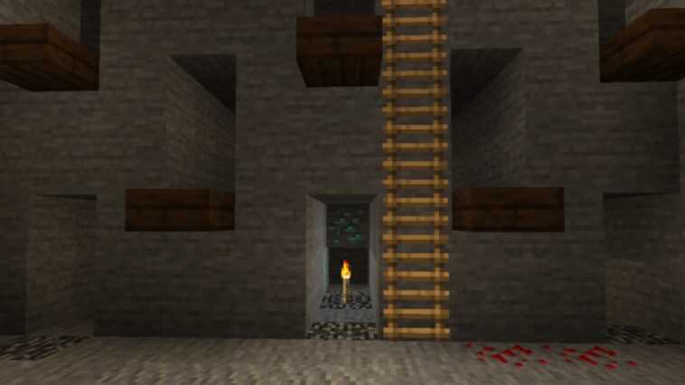 Comment décaper la mine dans Minecraft 1 Diamon Ore in a Strip Mine in Minecraft.