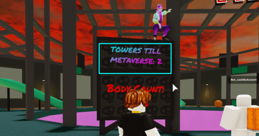 Comment obtenir le cas de terreur de Fey Yoshida dans Pit of Hell »wiki utile Champions du métaverse Roblox 2 Le signe métaverse dans Pit of Hell.