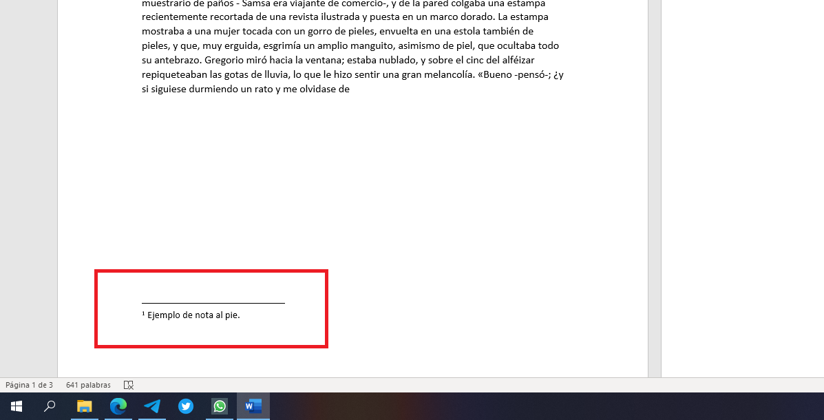 Note de bas de page dans Word