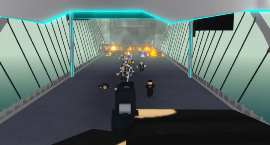 Comment obtenir la chute de caisse d'AJ Striker dans Zombie Task Force | Champions du métaverse Roblox 4 Tir de zombies dans le groupe de travail zombie.