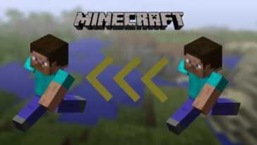 Comment se téléporter dans Minecraft PE 14 Steve teleporting on the Minecarft title page.