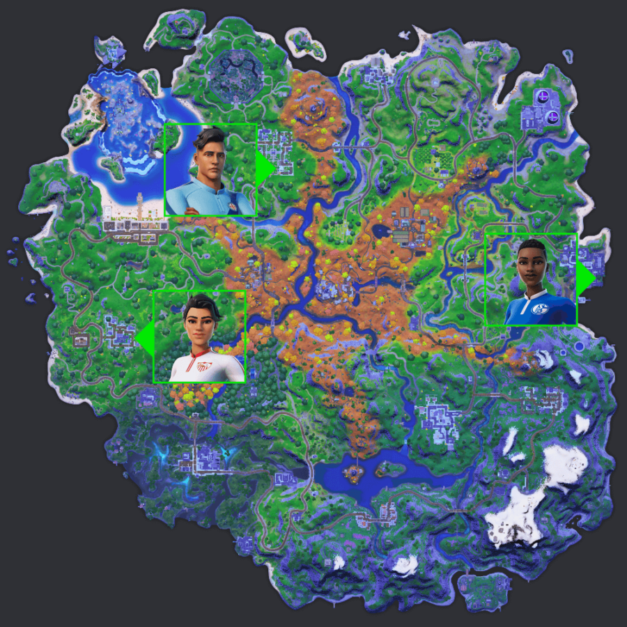 Guide de quête Fortnite Neymar: Où parler à un joueur de football de l'île 2 Emplacements des PNJ de football Fortnite.