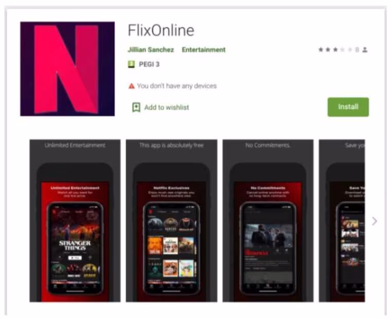 Personne ne vous donnera Netflix gratuitement: méfiez-vous de ce malware sur Android 1 Personne ne vous donnera Netflix gratuitement: méfiez-vous de ce malware sur Android