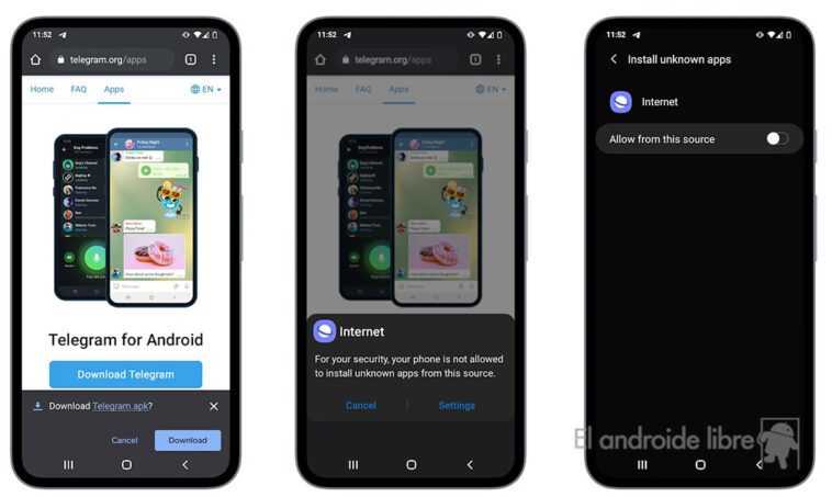 Telegram souhaite que vous mettiez à jour l'application sans utiliser le Google Play Store 1 Comment installer Telegram APK