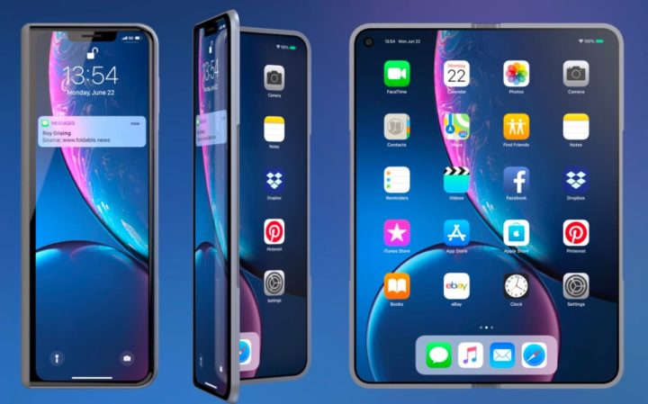 Les iPhones pliables pourraient arriver dès l'année prochaine, selon des sources 3 Illustration d'un iPhone pliable verticalement