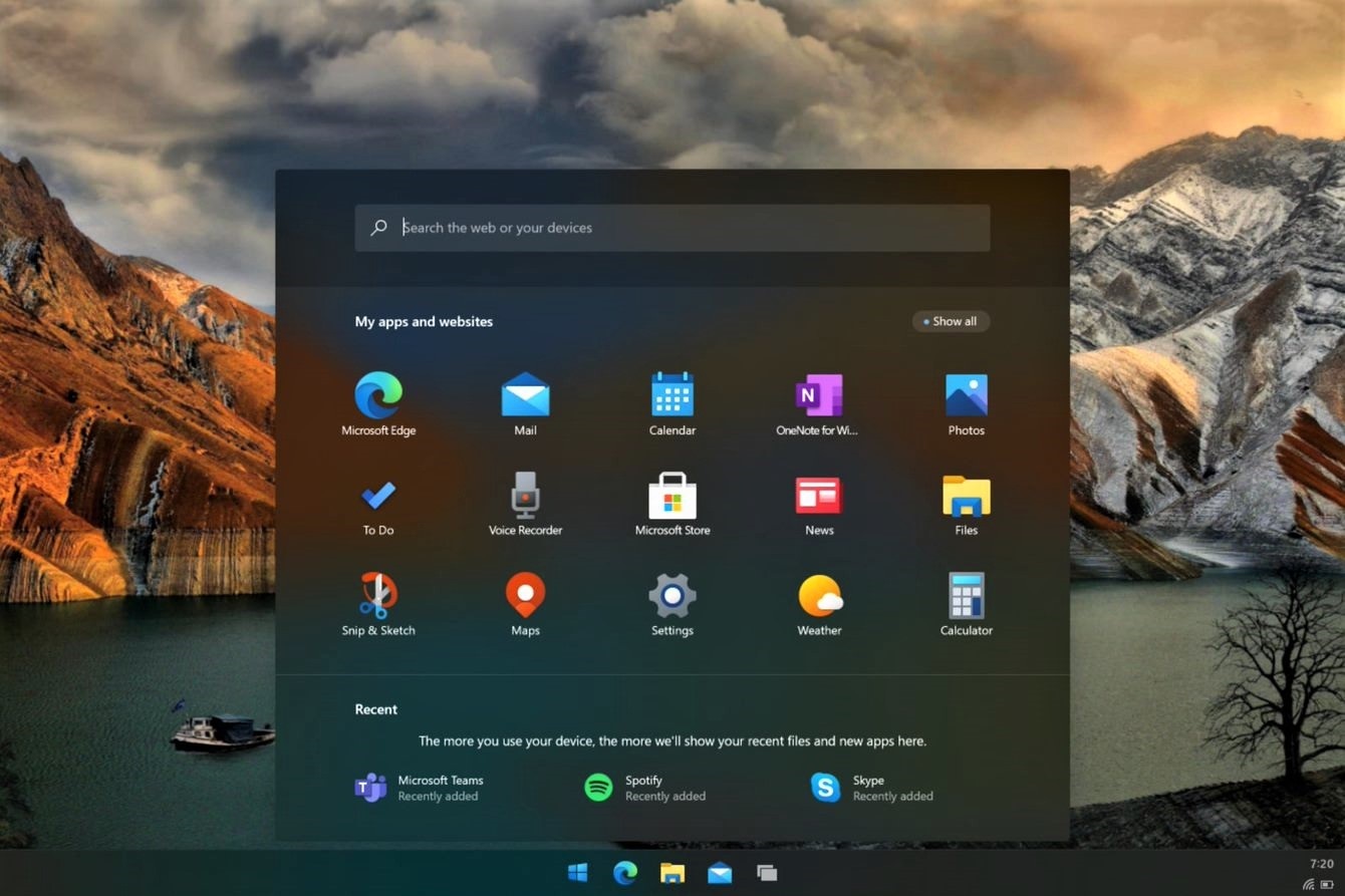 La sécurité devrait être un élément clé dans Windows 11 2 Menu Démarrer de Windows 10X