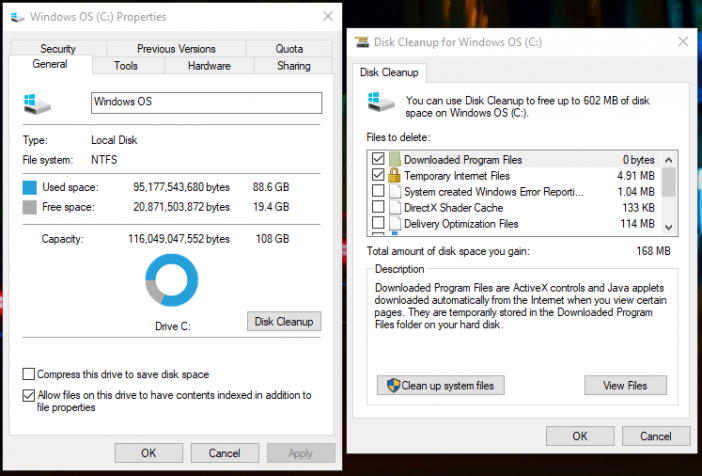 Comment accélérer un ordinateur portable Windows 10 en 2021 4 Capture d'écran de nettoyage de disque