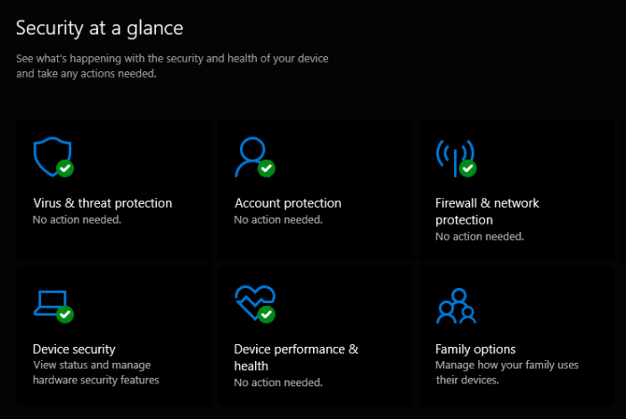 Comment accélérer un ordinateur portable Windows 10 en 2021 5 Capture d'écran de l'onglet de sécurité Windows