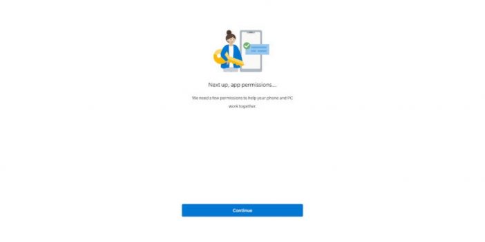 Comment envoyer (et recevoir) des messages sur un ordinateur portable ou un PC 5 capture d'écran de votre téléphone demandant la permission