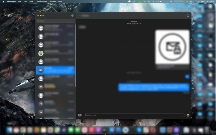 Comment envoyer (et recevoir) des messages sur un ordinateur portable ou un PC 9 capture d'écran d'iMessages sur Mac