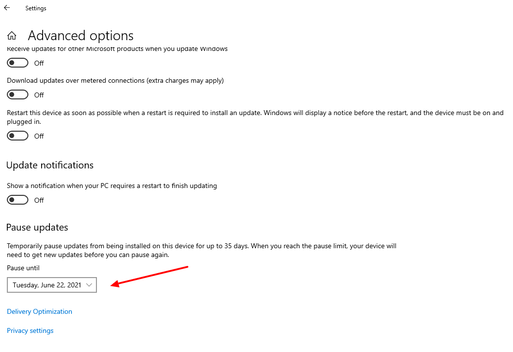 Comment suspendre les mises à jour sur Windows 10 8 capture d'écran de Pause-updates-for-specific-date-in-Windows-10