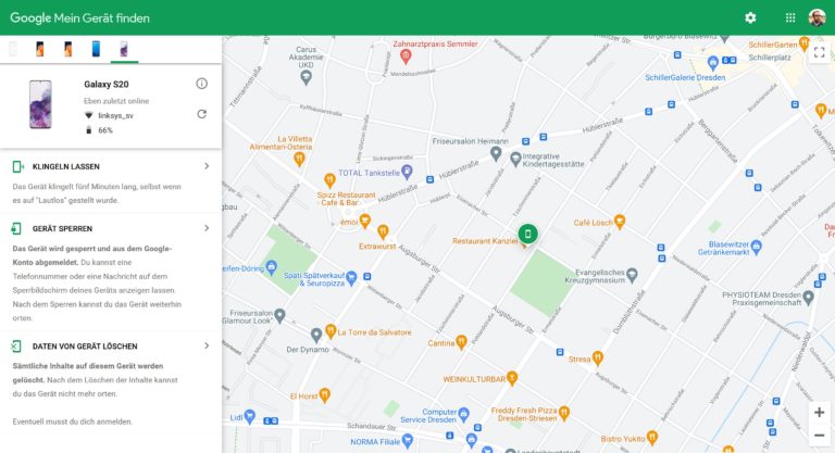 Tablettes et smartphones avec Android: c'est à quelle vitesse vous pouvez localiser et verrouiller vos appareils 3 Vous pouvez trouver vos appareils sur une carte Google Maps. (Capture d'écran)