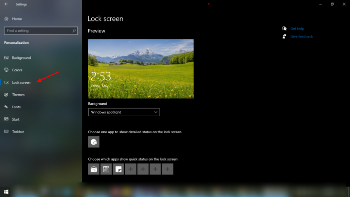 Comment désactiver les publicités sur votre écran de verrouillage Windows 10 5 capture d'écran de la capture d'écran de l'onglet de l'écran de verrouillage dans les paramètres de Windows 10