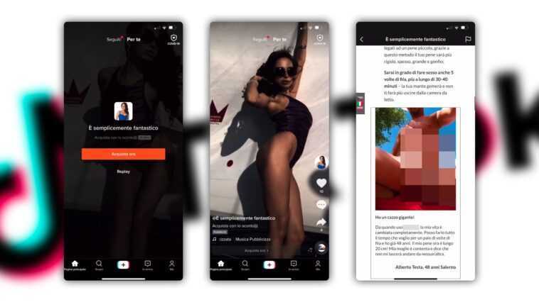 "Pénis de plus de 9 centimètres": publicité pornographique sur TikTok qui mène à des photos d'organes génitaux 1 "Pénis de plus de 9 centimètres": publicité pornographique de TikTok qui mène à des photos d'organes génitaux