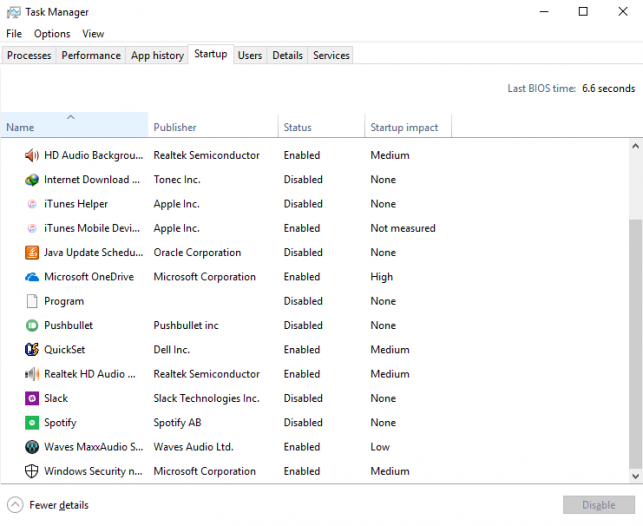 Comment accélérer un ordinateur portable Windows 10 en 2021 2 Capture d'écran du gestionnaire de tâches