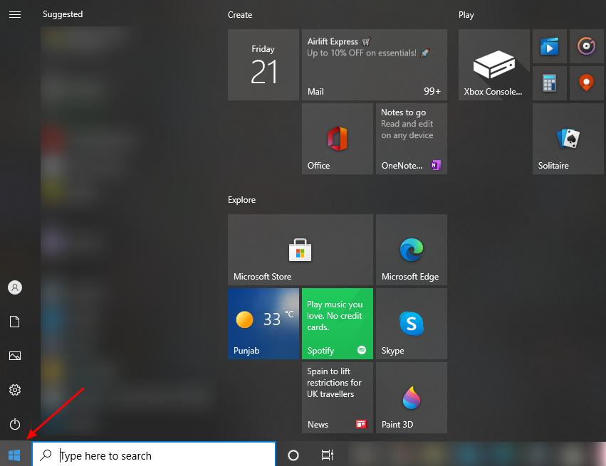 Comment désactiver les publicités sur votre écran de verrouillage Windows 10 2 capture d'écran du menu Démarrer dans Windows 10