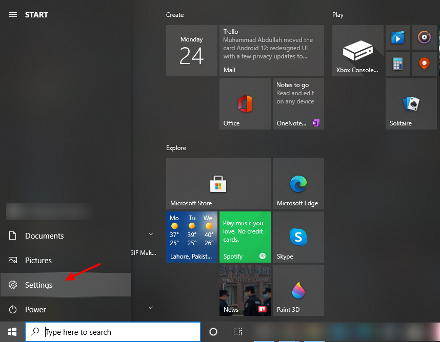 Comment utiliser le contrôle parental sur Windows 10 2 Capture d'écran de l'onglet Paramètres dans Windows 10