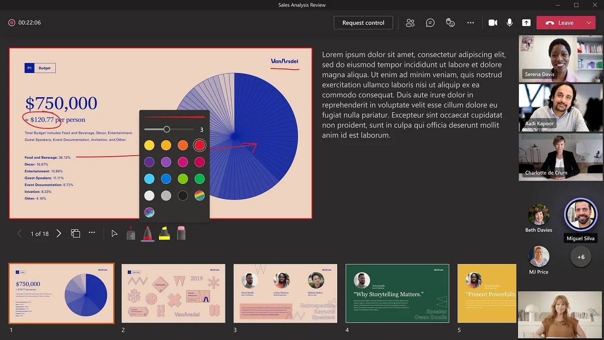 Les annotations virtuelles arriveront dans PowerPoint Live dans Teams 2 Annotations dans PowerPoint Live pour les équipes