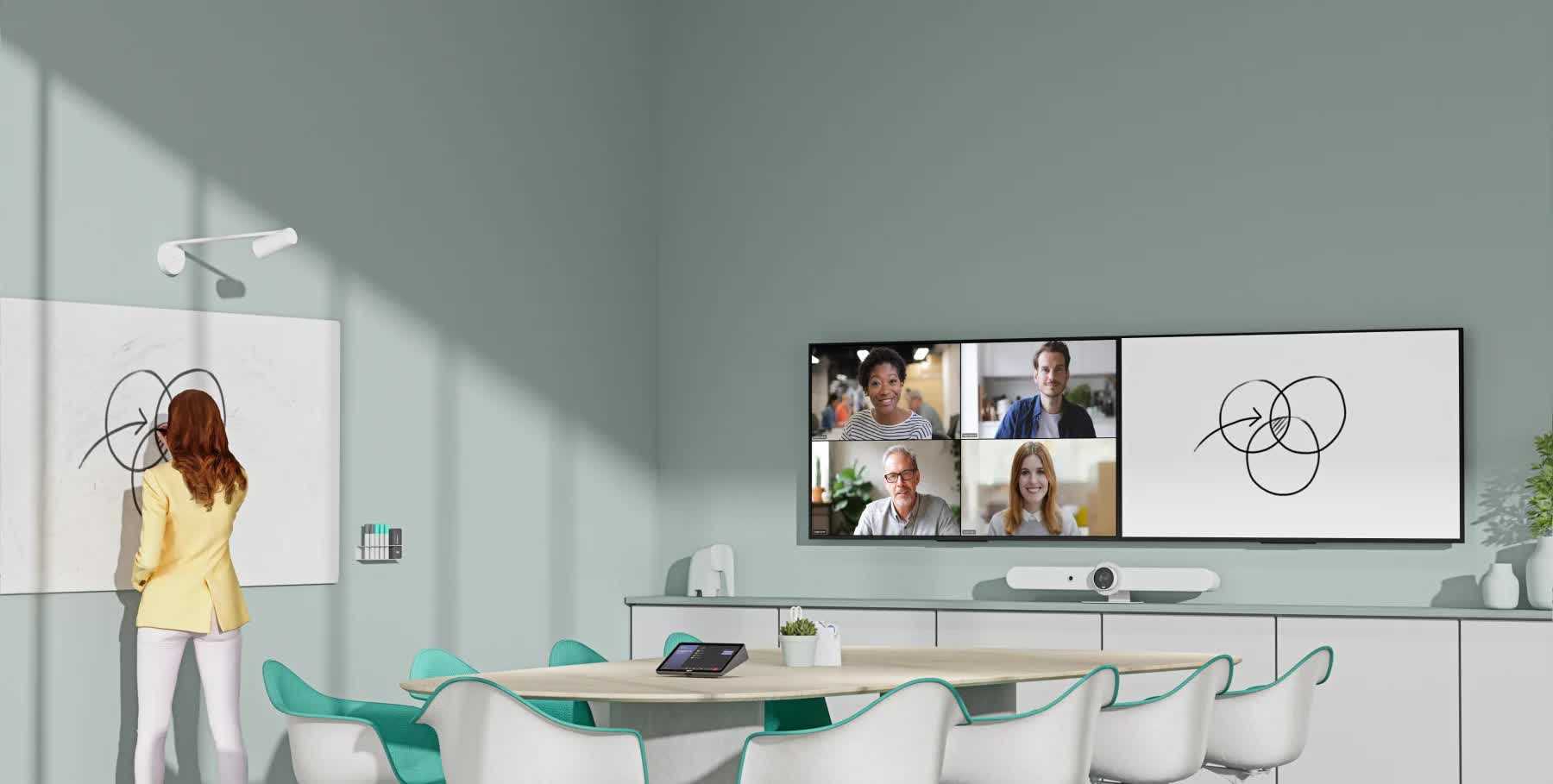Logitech Scribe est une caméra de tableau blanc alimentée par IA à 1200 $ pour les espaces de travail hybrides 2 Logitech Scribe est une camera de tableau blanc alimentee par