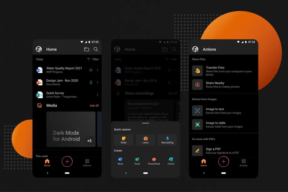 Microsoft Office pour Android passe en mode sombre 2 Mode sombre dans Office pour Android