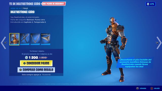 Fortnite: skin Deathstroke Zero ahora disponible; precio y contenido 3 fortnite capítulo 2 temporada 6 skin Deathstroke zero dc comics precio contenido cómo conseguirlo