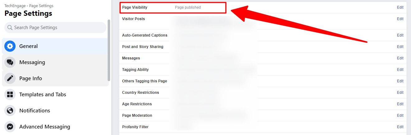 Comment dépublier une page Facebook 3 option de dépublier la page