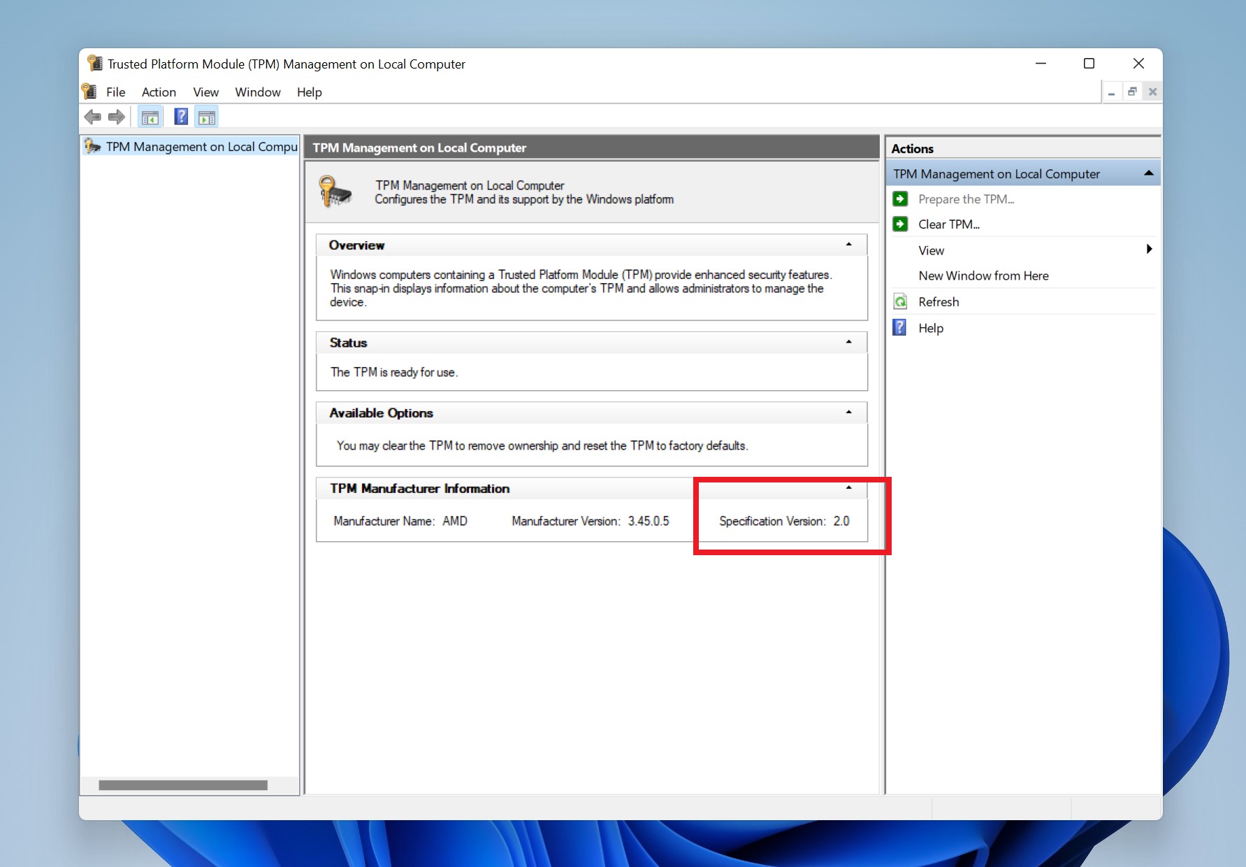 TPM sous Windows