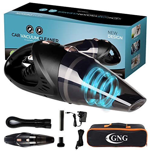 Les meilleurs aspirateurs de voiture en 2021 7 Aspirateur de voiture à main GNG Aspirateur sans fil portable 12v avec batterie lithium-ion rechargeable pour voiture et mur, Aspirateurs de détails noirs pour meubles humides et secs, anti-poussière, tapis, sols, véhicules